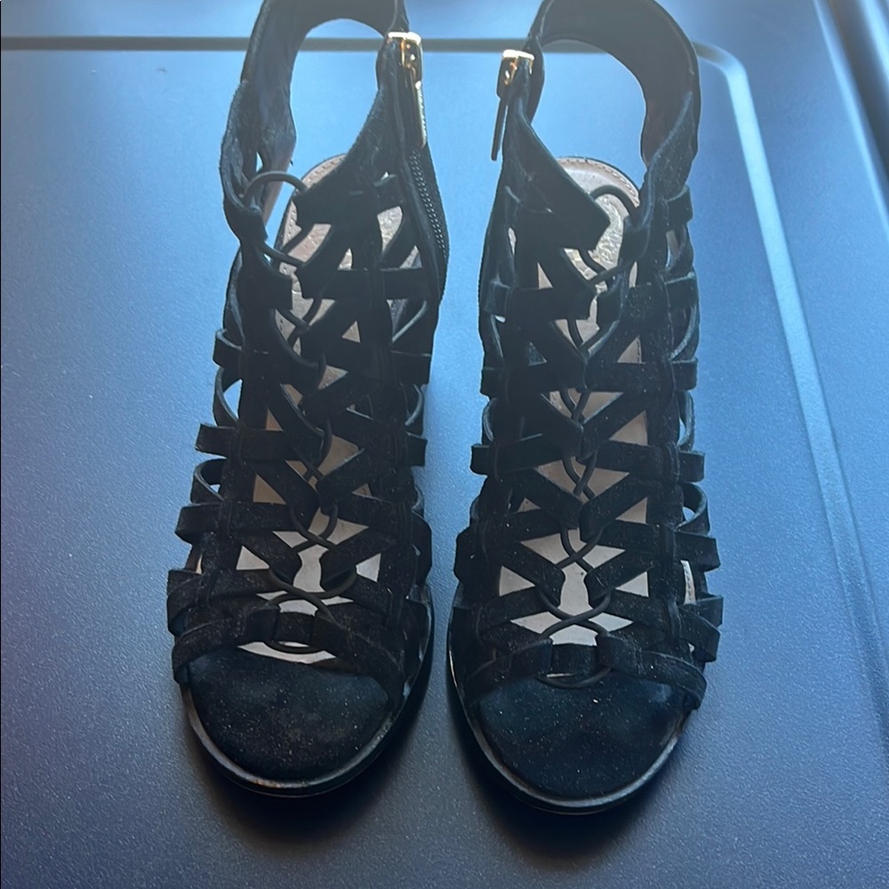 Vince Camuto Black Sandals with Cut-Out Design